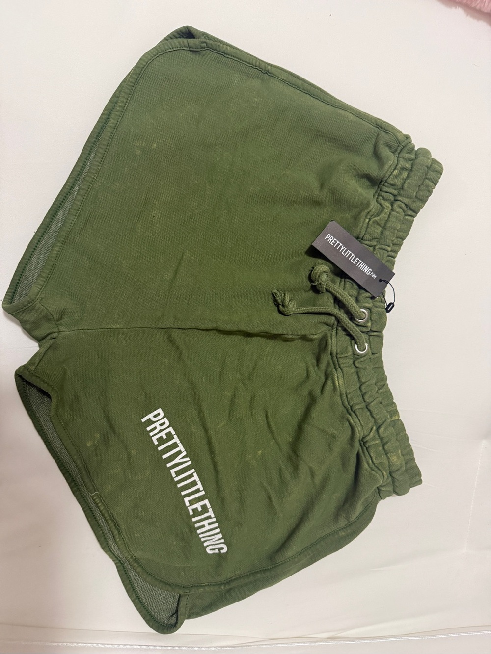 PrettyLittleThing Olive Green Elastic Waist Shorts